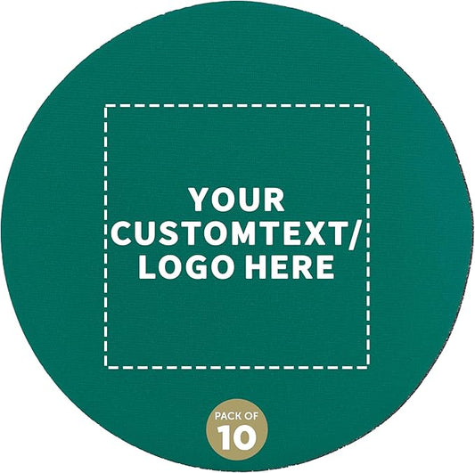 10 Round Foam Bud Coasters Pack, 4 inch - Customizable Text, Logo - PU Foam, Party Favor - Turquoise