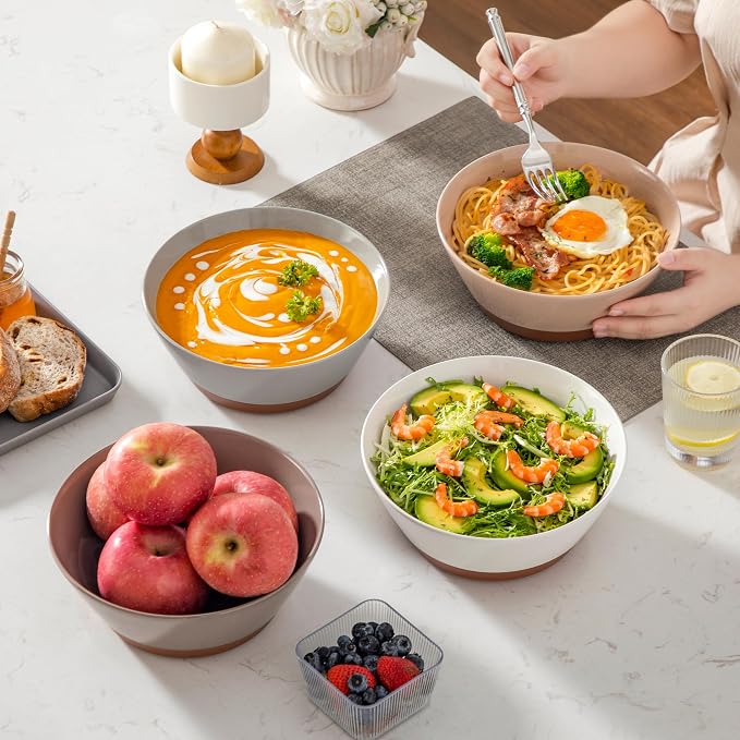 MALACASA Salad Bowls Set of 4, Soup Bowls - Image 7