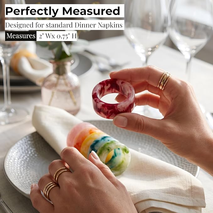 Unique Artisan Resin Napkin Rings Set of 48, Luxurious Modern Table Decor - Image 4