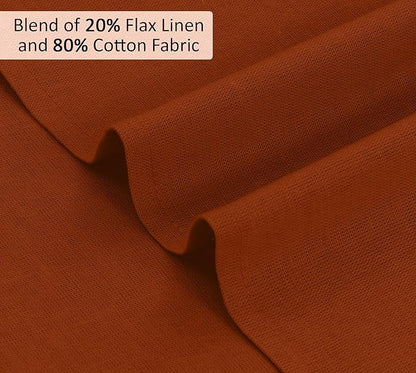 Ruvanti Linen Napkins Set of 12, 18x18 Cloth Napkins, Cotton Linen Blend Napkins Cloth Washable, Soft, Reusable Dinner Napkins for Wedding, Parties, Christmas, Thanksgiving, Everyday Use - Rust