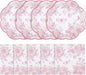 50 Pcs Pink Floral Plates and Napkins, Bridal Baby Showe by NatNarr