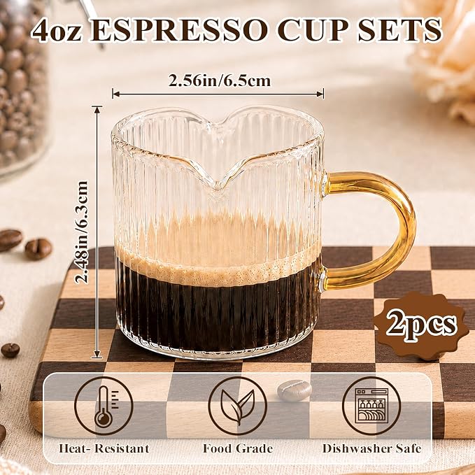 4OZ Glass Espresso Shot Cups Set - Image 3