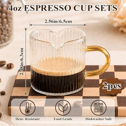 4OZ Glass Espresso Shot Cups Set - Image 3