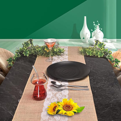 Burlap Lace Table Runner – 14”x 72” - Image 7