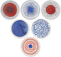 AD Set of 6 Coasters for Drinks Absorbing Round Ceramic Stone Coaster with Cork Base Tabletop Protection Mat for Mugs and Cups,Office,Kitchen (Colorful 2)