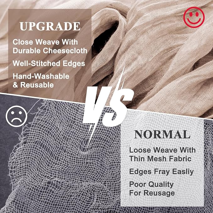 Cheesecloth Table Runner Nude Pink 10FT Boho Gauze Runner, 3 Pack | 120 Inch - Image 4