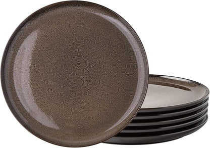 LERATIO Ceramic Plate Set of 6, 8.5 Inch Reactive Glaze Salad Plates | Modern by LeRatio
