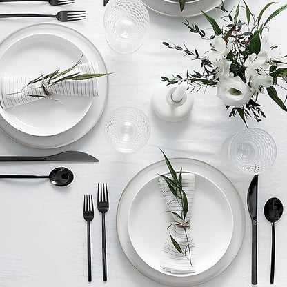 20 Piece Ceramic Appetizer Plates, 5.6 Inch Small Dessert Plates Set, White Round Plates for Bread, Butter, Snack, Lightweight Dinnerware Saucer Sets - Ivory, Oven, Microwave & Dishwasher Safe