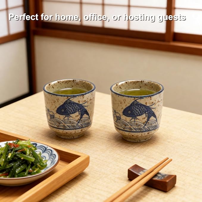 Japanese Tea Cups, 6 OZ Handless Matcha/Coffee Mug, Asian Teacup - Image 6