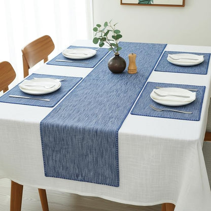 Cotton Table Runner 72 inches Long Decorative Stitched Edge Kitchen Table - Image 7