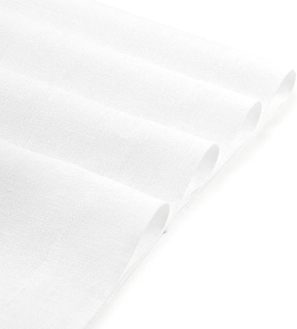 D'Moksha Homes Linen White Placemats Set of 6-100% Pure Linen Placemats 14 x 19 Inch for Valentines, Spring, Easter - Handcrafted and Machine Washable