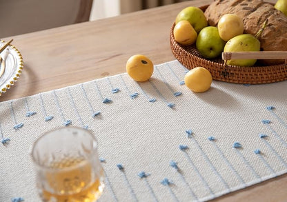 Boho Table Runner 13 x 90 Inch Long Natural Cotton Woven Runner - Image 3