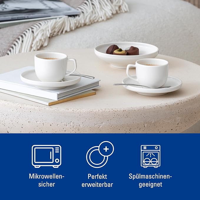 Villeroy & Boch Afina Espresso Cup Saucer, Premium Porcelain, Made in Germany - Image 6