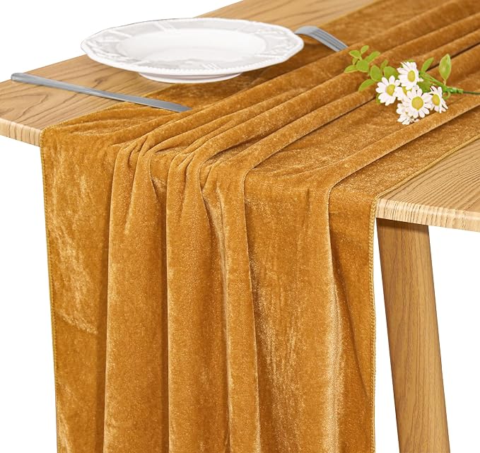 Velvet Table Runner 20 x 120 Inches 10ft Luxurious Thick Soft Velvet Christmas by JALANCY