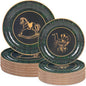 Whaline 48Pcs Baby Shower Paper Plates, Tartan Plaid, Rocking Horse, Gender by Whaline