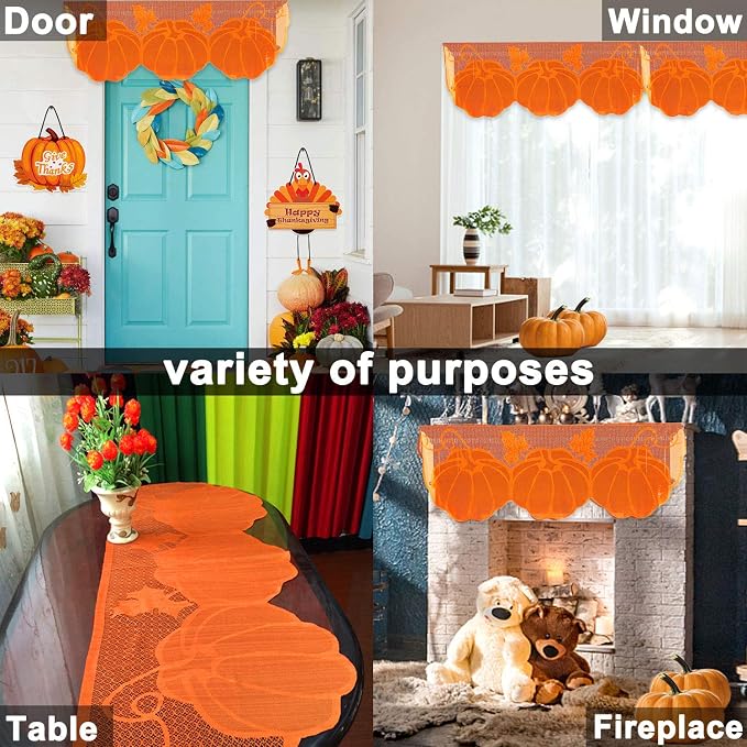Fall Thanksgiving Decorations Mantle Scarf - Image 5