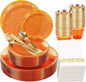Rubtlamp 175 Pcs Plastic Dinnerware Set, Hammered Party Plates Set Include by Rubtlamp