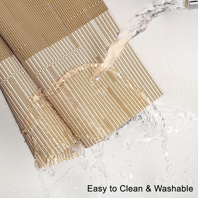 Table Runner 53 Inches Long, Vinyl Woven Farmhouse Table Runners | Washable - Image 3