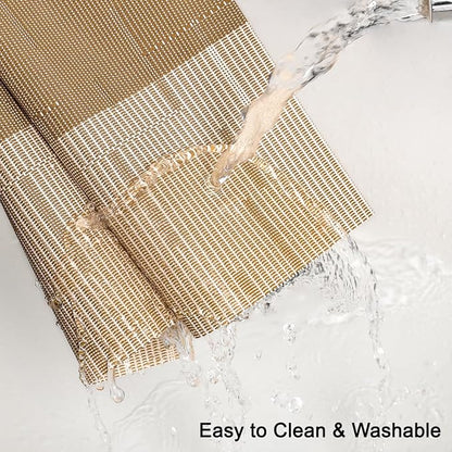 Table Runner 53 Inches Long, Vinyl Woven Farmhouse Table Runners | Washable - Image 3