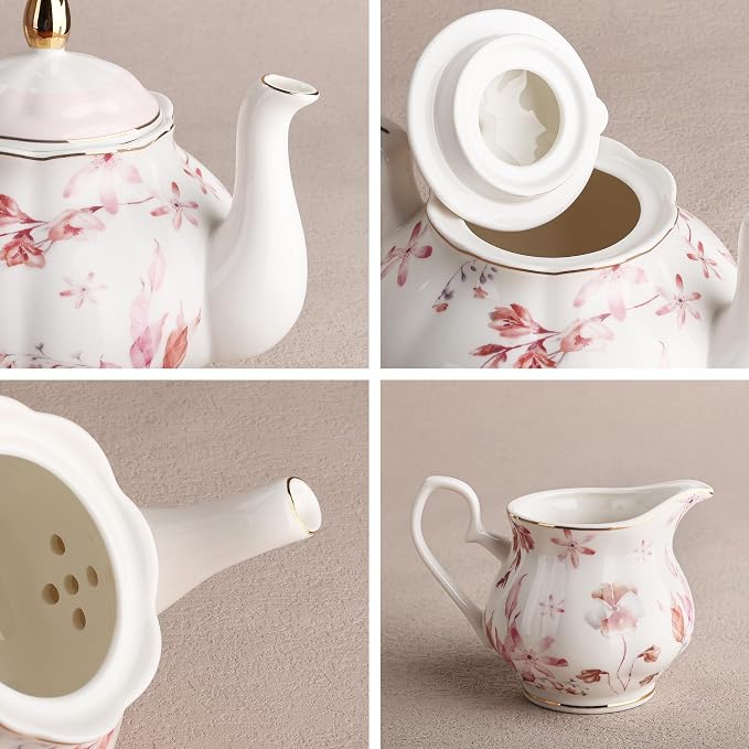 fanquare 21 Pieces British Porcelain Tea Set - Image 2