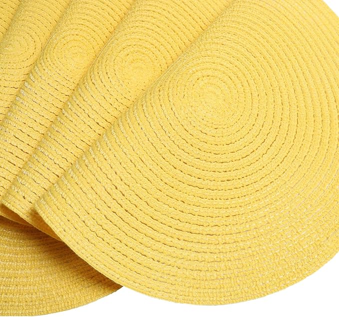 SHACOS Round Braided Placemats Set of 4 Washable Kitchen Table Place Mats - Image 5