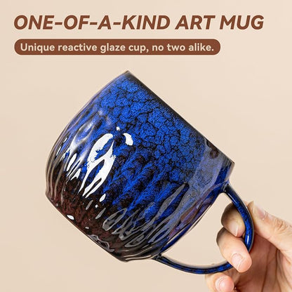 Ocean Surge Ceramic Coffee Mug - 21 oz Unique Reactive Glaze Coffee Cup - Image 3