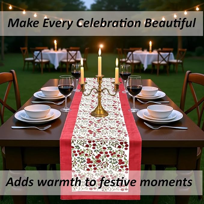 Garnet Red Hand Block Print 100% Cotton Reusable Table Runner 16" X 70" Inches - Image 4