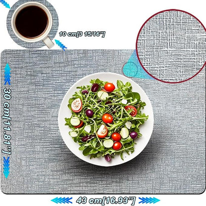 Elegant Placemats and Coasters Set 6, Vinyl Washable Place Mats - Image 5