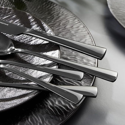 18/10 Flatware set for 8, 40 Piece Black Stainless Steel Silverware Set | - Image 3