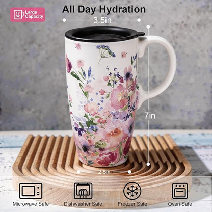 Topadorn 17oz Floral Ceramic Coffee Mug - Image 8