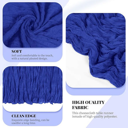 3 Pack Royal Blue Cheesecloth Table Runner, 17 x 108 Inch, Gauze Cheese Cloth - Image 3