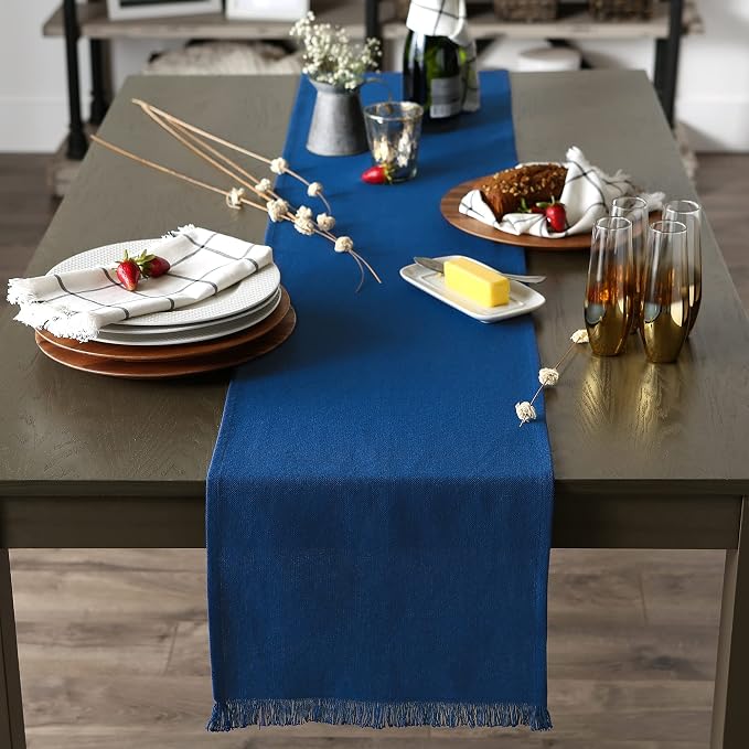 DII Everyday Collection, Fringed Solid Tabletop, Table Runner - Image 6