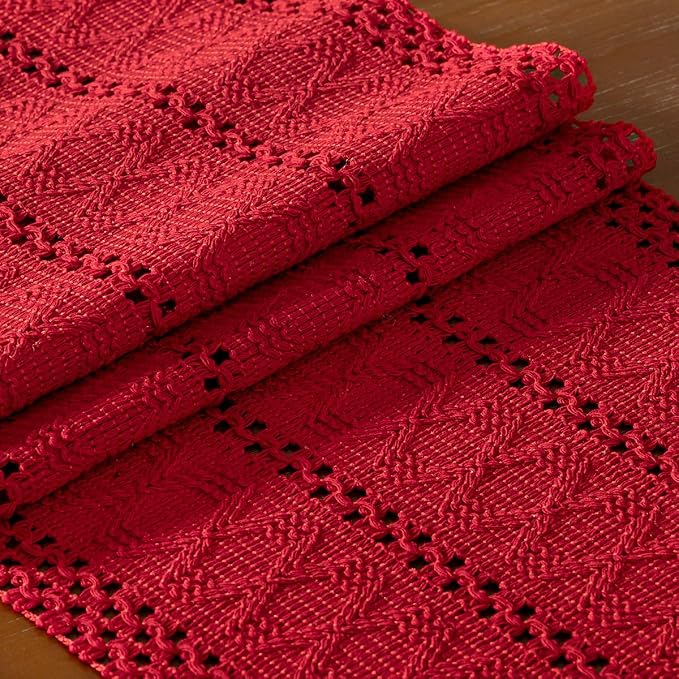 DeZerlor Boho Macrame Table Runner Spring Easter Farmhouse Woven Table Runner - Image 5