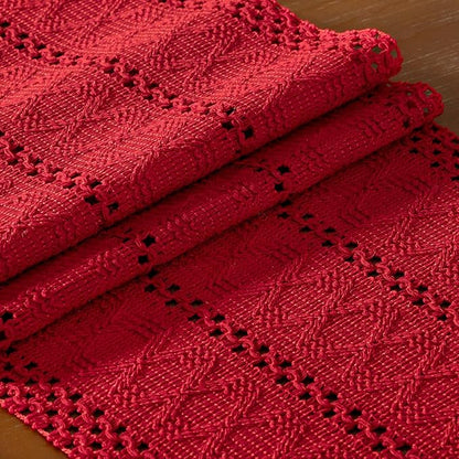 DeZerlor Boho Macrame Table Runner Spring Easter Farmhouse Woven Table Runner - Image 5
