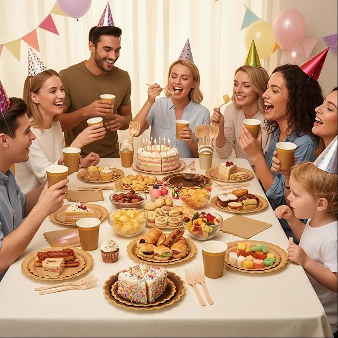 Brown Plates and Napkins Party Supplies - Image 5