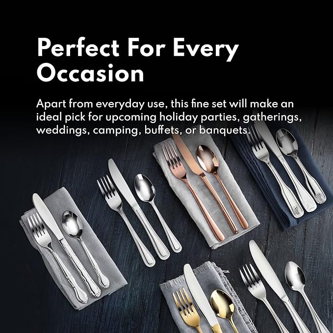 New Star Foodservice Rose Pattern Stainless Steel Flatware Set, 3-Piece Set - Image 5