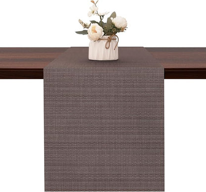Table Runner 55 Inches Long, Vinyl Woven Heatproof Table Runners | Washable by Banchif