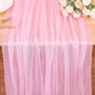 10FT Blushing Pink Chiffon Table Runner 30x120 Inches Spring Boho Sheer Fabric by SAJOO
