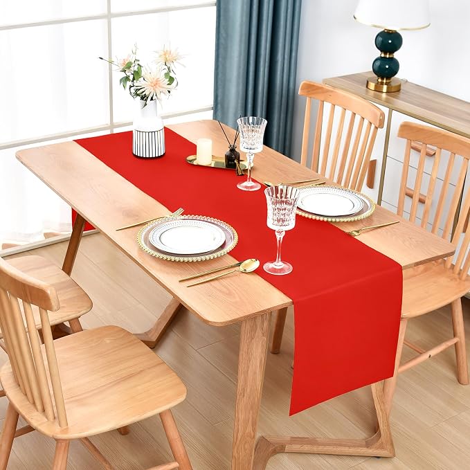 Farmhouse Red Table Runner Dining Table Runners 72 Inches Long Coffee Table - Image 2