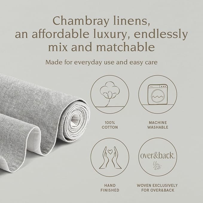 Over&Back 18x90 Woven Chambray Cotton Table Runner - Image 2