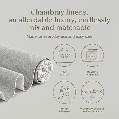 Over&Back 18x90 Woven Chambray Cotton Table Runner - Image 2