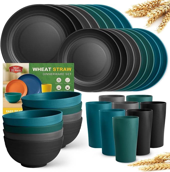 Teivio 32-Piece Plates and Bowls Sets by Teivio