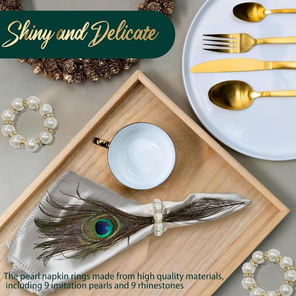 100Pcs Gold Disposable Napkin Rings Imitation Pearl Ring Napkin Holder Delicate - Image 3