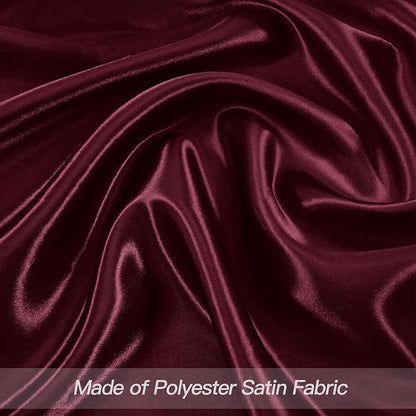 P Pothuiny 12 Pcs Burgundy Satin Napkins 17 x 17 Inch, Satin Cloth Napkins | - Image 4