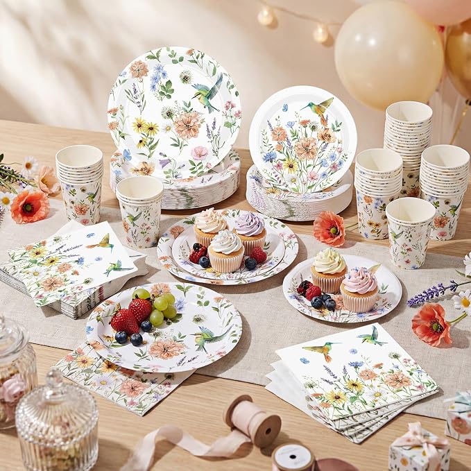 Pickmesh 250 Pcs Spring Wildflower Decoration Floral Hummingbird Themed - Image 6
