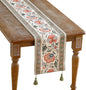 Designer Vintage Linen Extra Long Table Runner, Floral Pattern, Dining Table by Isaennehomedecoration