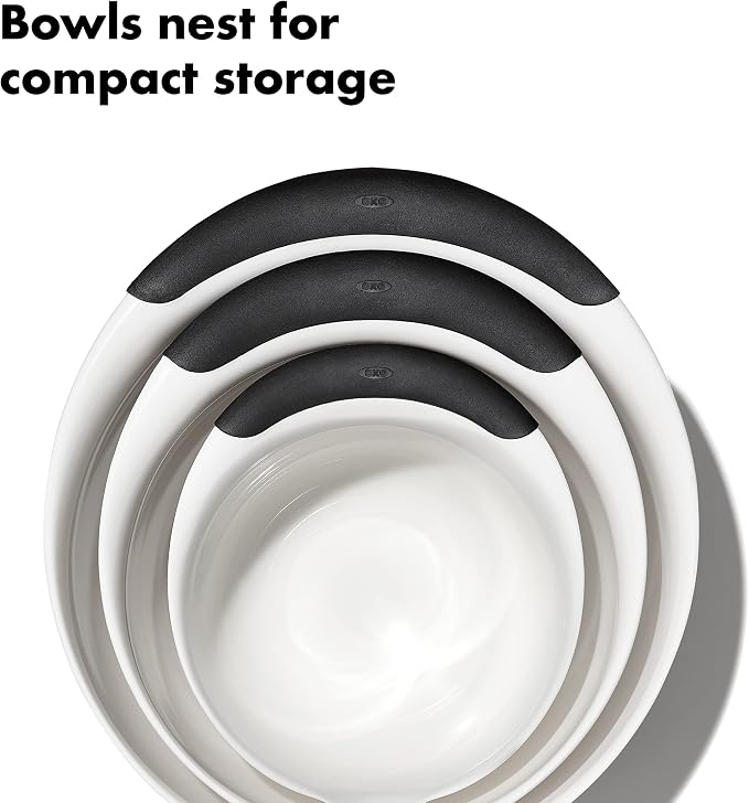 OXO Good Grips 3- Piece Plastic Mixing Bowl Set, 2500 ml - Image 5