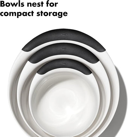 OXO Good Grips 3- Piece Plastic Mixing Bowl Set, 2500 ml - Image 5