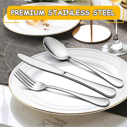 LIANYU 60 PCS Silverware Set for 12, Stainless Steel Cutlery Set | Flatware Set - Image 3