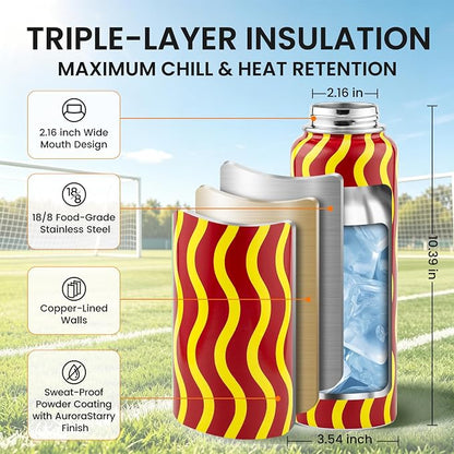 RAYMYLO Insulated Water Bottle 40 oz, Triple Wall Vacuum Stainless Steel | - Image 6